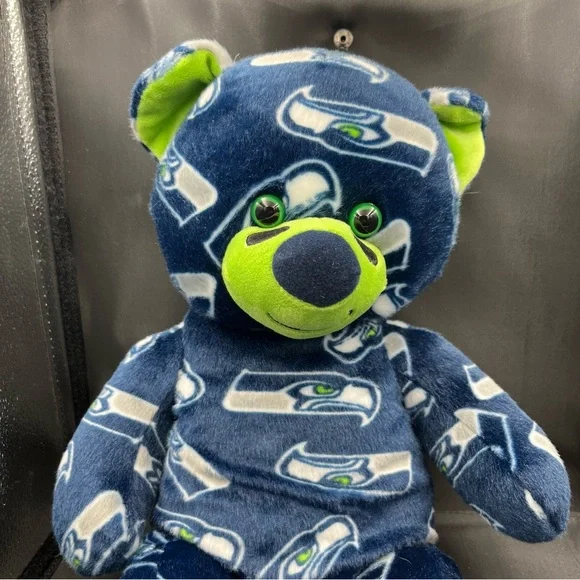 Build A Bear Seattle Seahawks NFL Bear Plush Stuffed Animal 17” -  heartbeat - Picture 4 of 10